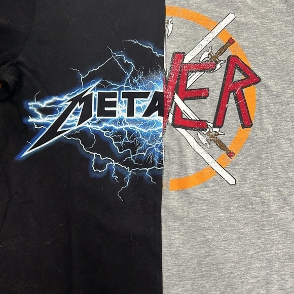 Metallica And Slayer Tee Split Graphic Medium by Polly & Esther Band Tee - Picture 3 of 5